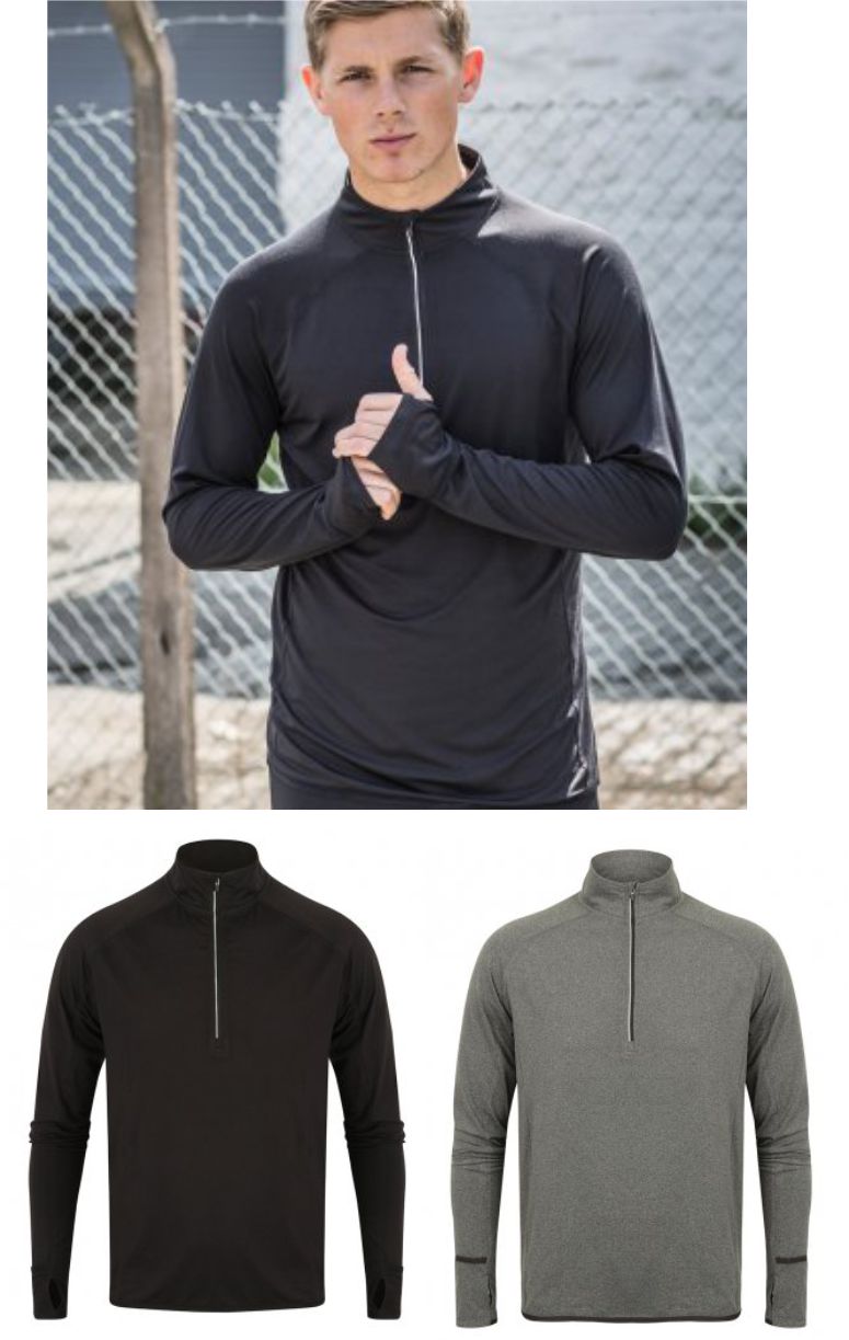 TL562 Tombo Long Sleeve Zip Neck Performance Top - Click Image to Close